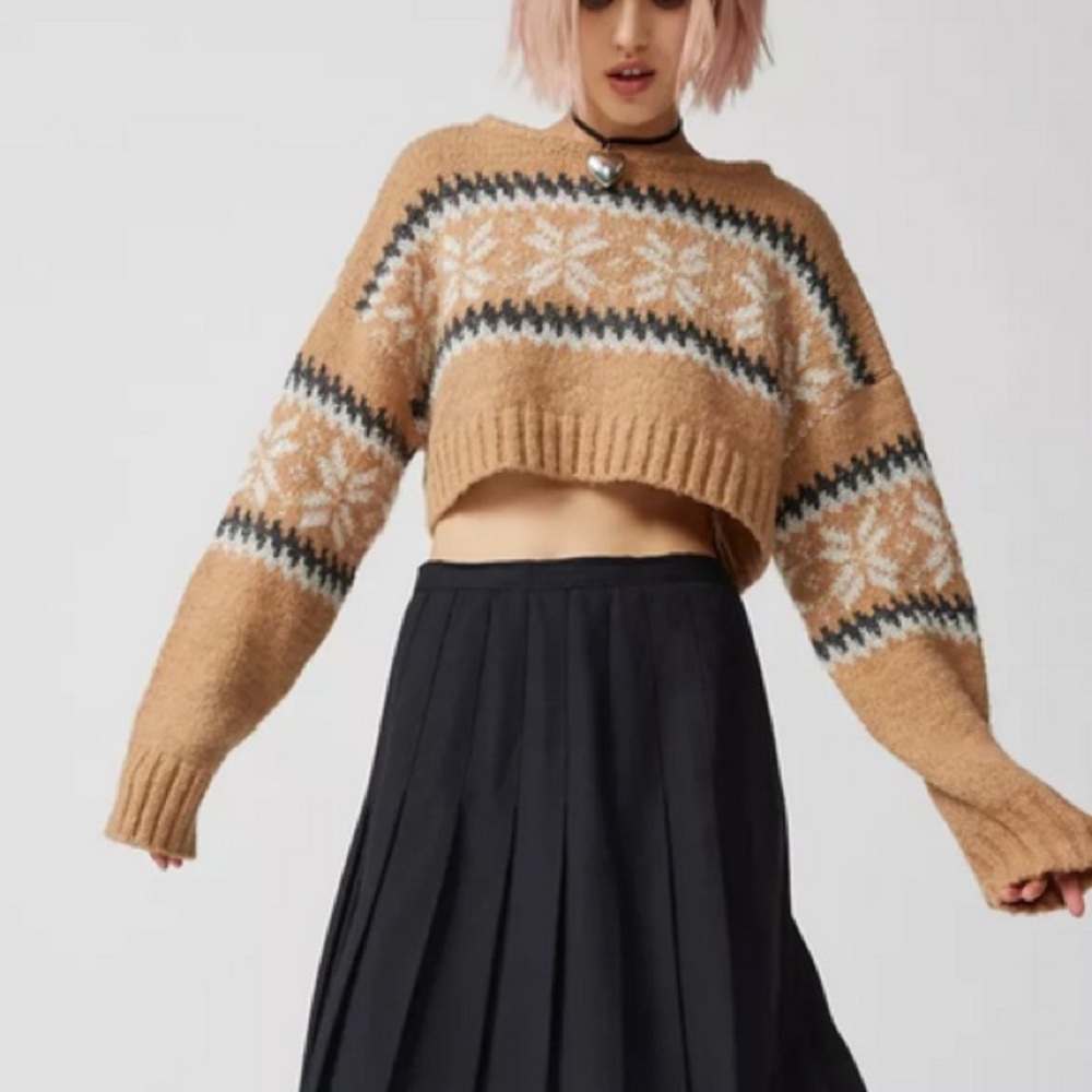 UO Turner Cropped Fair Isle Sweater NWOT